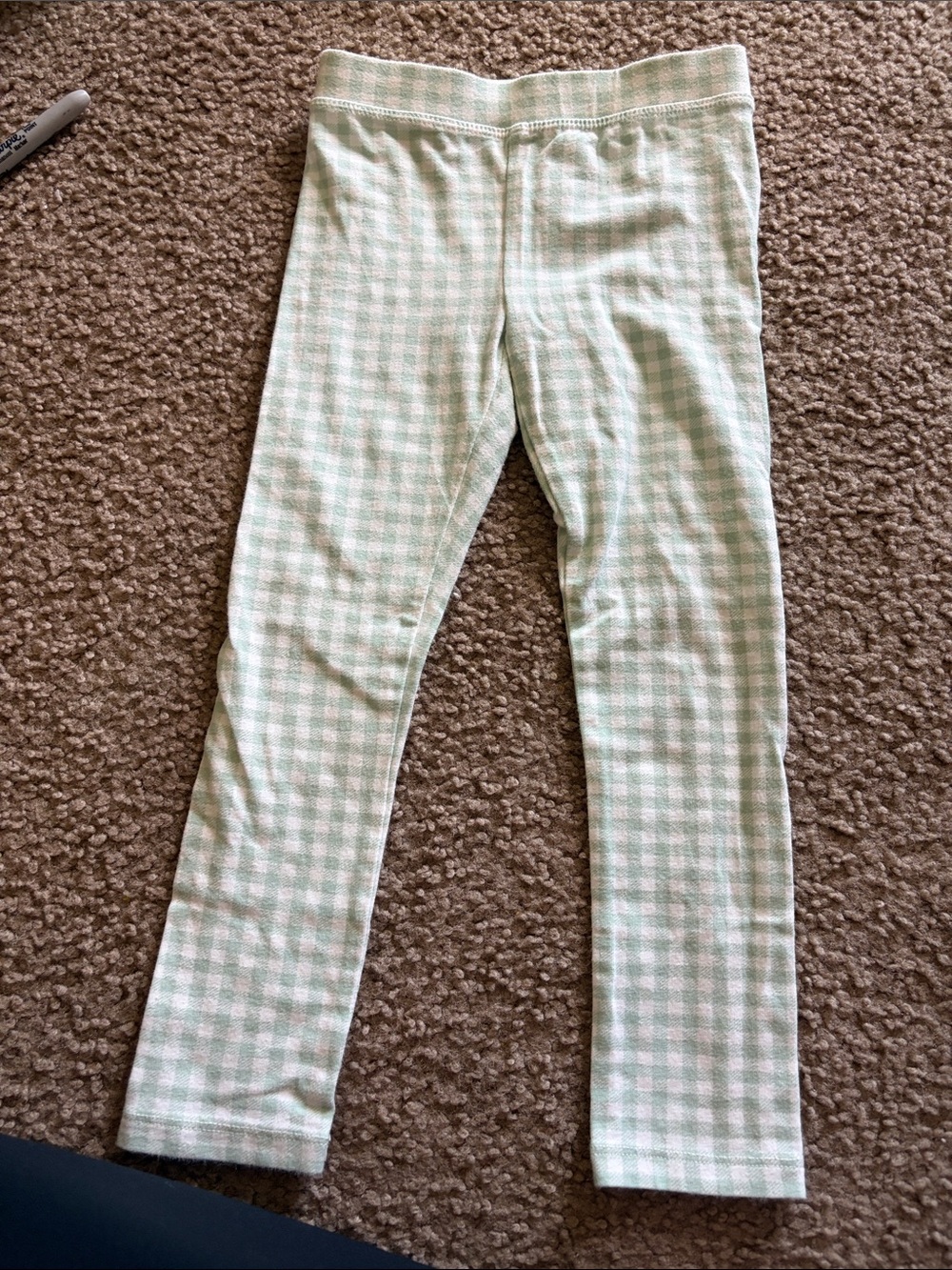 B62 Crewcuts 5t Kids Mint Gingham Stretch Leggings